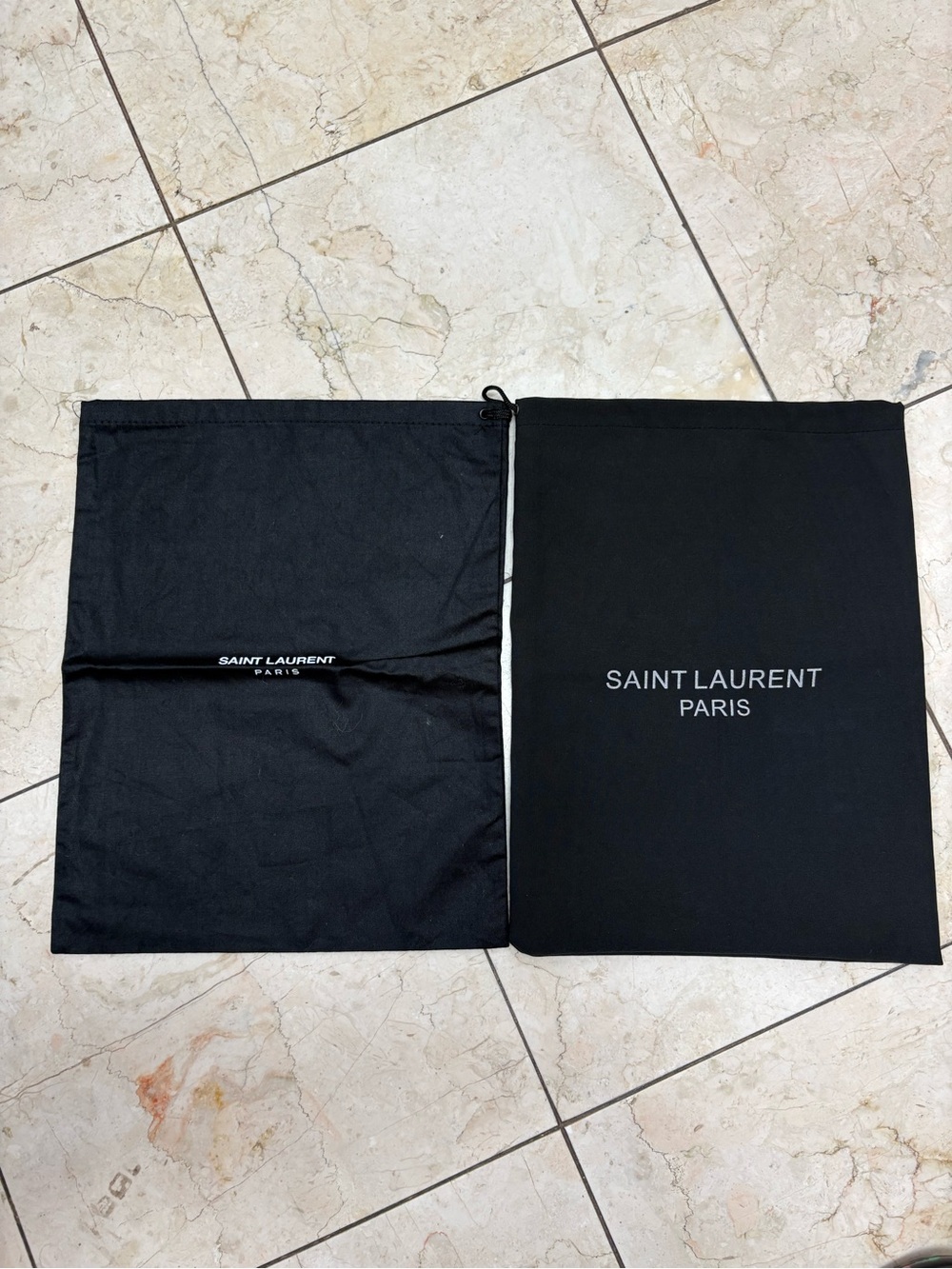 Saint Laurent Black Dust Bags with White Logo - Pair